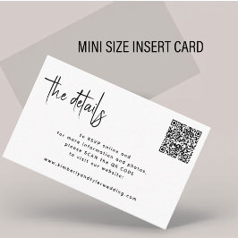 Cartão De Informações Script moderno CÓDIGO QR CÓDIGO RSVP moderno casam