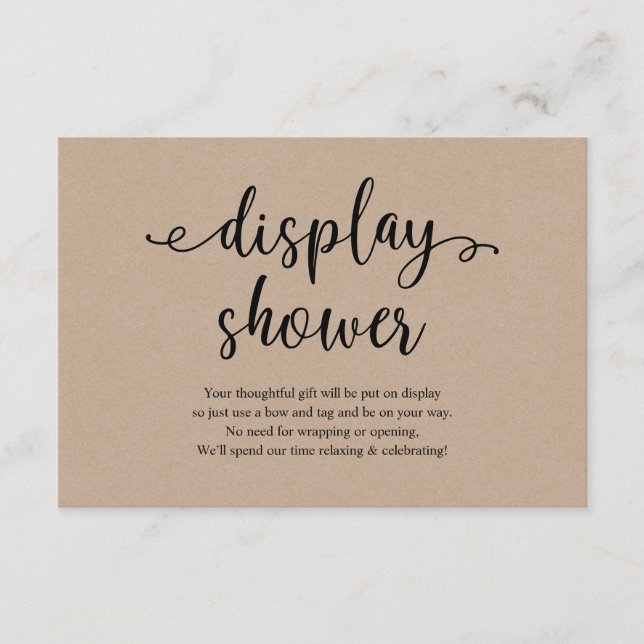 Cartão De Informações Script preto russo, Chá de exibição (Frente)