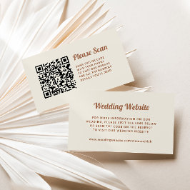 Cartão De Informações Script Retroativo | Código QR do Site de Casamento