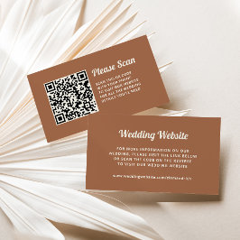 Cartão De Informações Script Retroativo | Código QR do Site de Casamento
