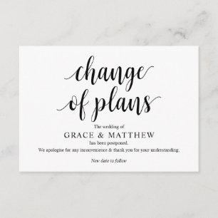 Cartão De Informações Script Russo, Preto, Adiamento de Casamento, Editá