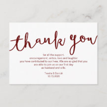 Script Rustic Burgundy, Casamento Obrigado