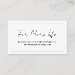 Cartão De Informações Script Simples Preto e Branco