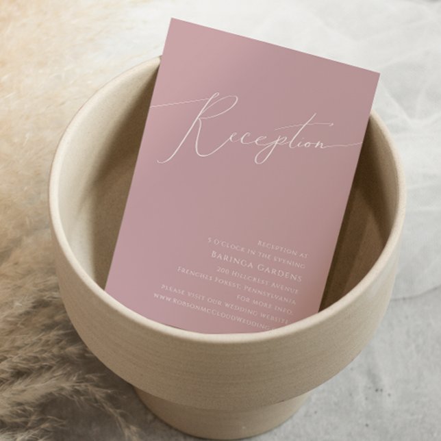 Cartão De Informações Script Whimsical | Recepção de casamento poeirenta (Criador carregado)