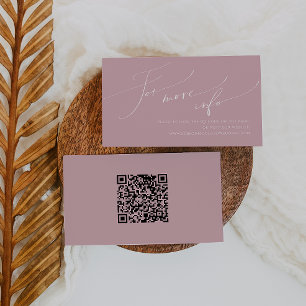 Cartão De Informações Script Whimsical   Site do Código QR de Casamento