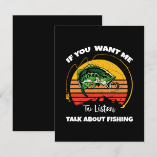 Cartão De Informações Se Você Quer Que Eu Ouça, Fale Sobre Pesca