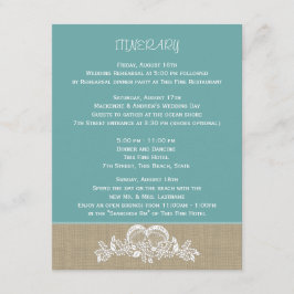 Cartão De Informações Sea Garland Beach Wedding Itinerary