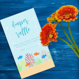 Cartão De Informações Sea Life Chá de fraldas Fralda Raffle