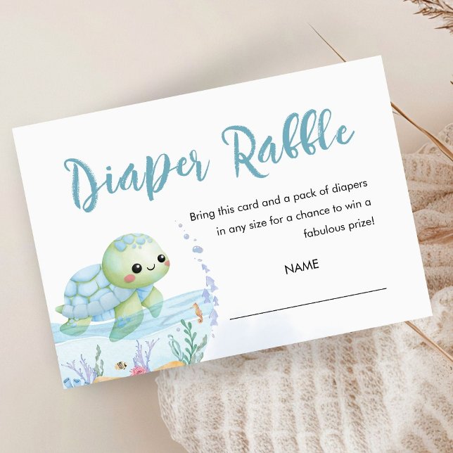 Cartão De Informações Sea Turtle Hatchling Baby Shower Diaper Rafflle (Criador carregado)