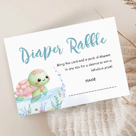 Cartão De Informações Sea Turtle Hatchling Baby Shower Diaper Rafflle