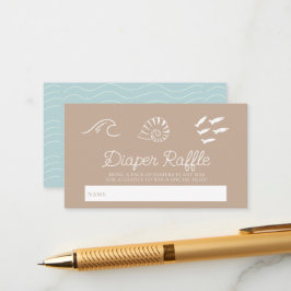 Cartão De Informações Sea You Soon Baby Brown Diaper Raffle Ticket