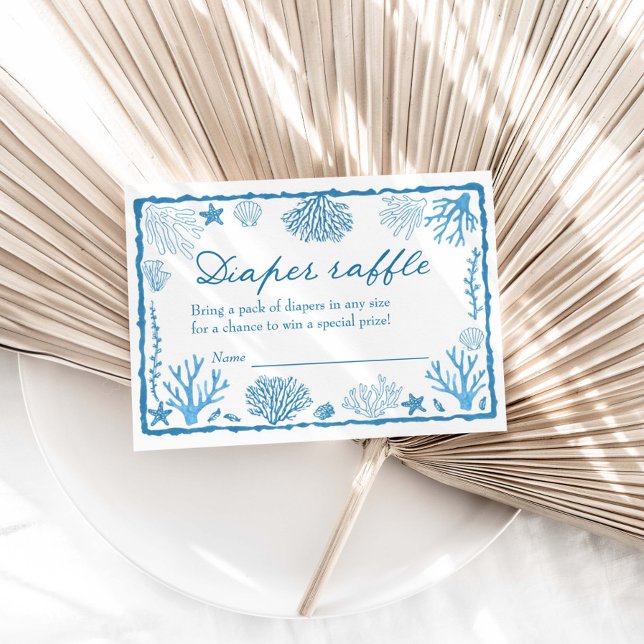 Cartão De Informações Sea You Soon Baby Shower Diaper Raffle (Criador carregado)