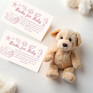 Cartão De Informações Sea you soon seashells baby shower book request