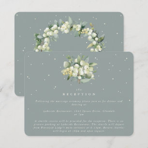 Cartão De Informações Seafoam Snowberry+Eucalyptus Buquê Recepção