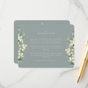 Cartão De Informações Seafoam Snowberry+Eucalyptus Recepção Elevada