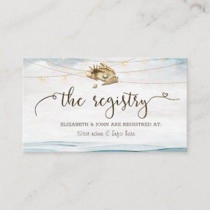 Cartão De Informações Seashells,Sea,String Lights Script Registry