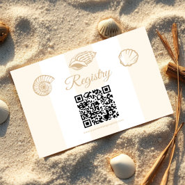 Cartão De Informações Seashells & Wedding Bells Bridal Shower Registry