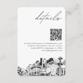 Cartão De Informações Seattle Casamento Detalhes do Código QR Pequeno