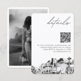 Cartão De Informações Seattle Casamento Detalhes do Código QR Pequeno