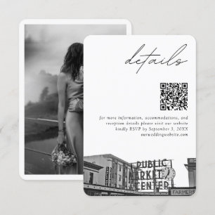 Cartão De Informações Seattle Wedding Pikes Localização Detalhes QR Códi