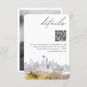 Cartão De Informações Seattle Weding Kerry Park Detalhes Código QR Peque