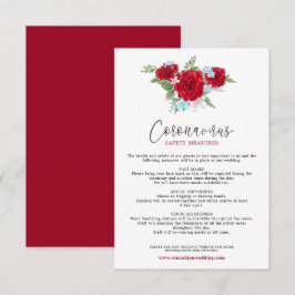 Cartão De Informações Segurança do Coronavírus do Script Elegante Floral
