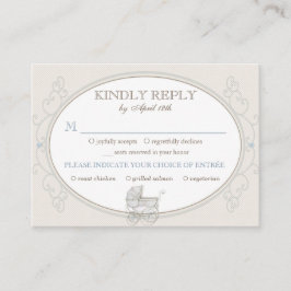 Cartão De Informações Seleção de Escolha de Refeição RSVP Carruagem Vint
