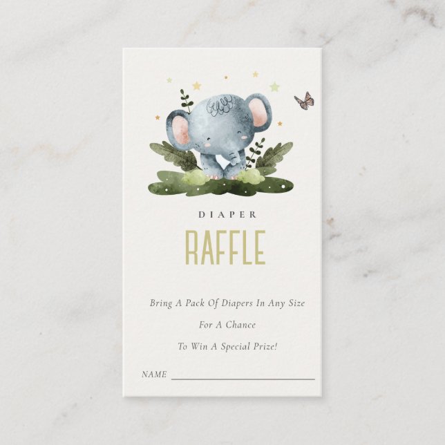 Cartão De Informações Selva Selvagem Selvagem Fralda Chá de fraldas Raff (Frente)