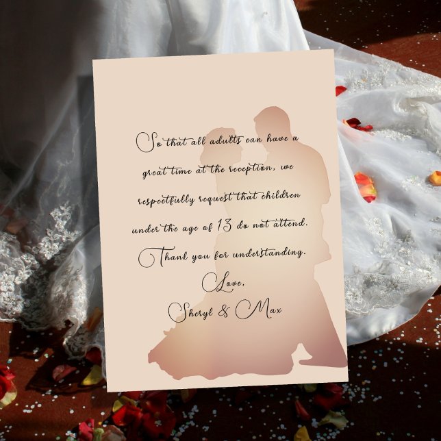 Cartão De Informações Sem crianças no gabinete do Casal de dança de casa (Criador carregado)