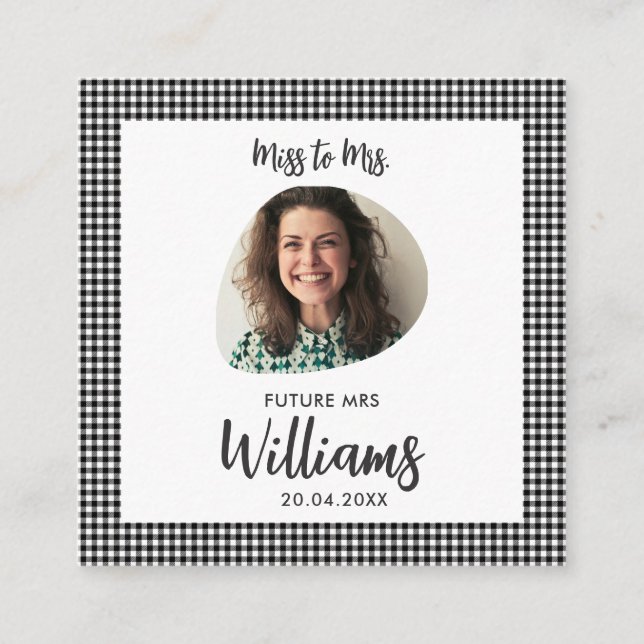 Cartão De Informações Senhorita à Sra. Future Sra. Modern Boho (Frente)