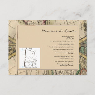 Cartão De Informações Sentidos antigos do casamento do mapa de Velho