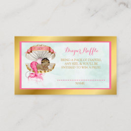 Cartão De Informações Sereia Fralda Raffle Shell Afro-Americano