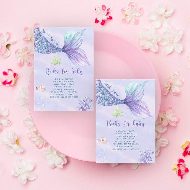 Cartão De Informações Sereia Traga um Livro de Livros para Bebê (Criador carregado)