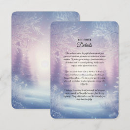 Cartão De Informações Serenata de Neve de Inverno de Lavanda Casamento