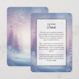 Cartão De Informações Serenata de Neve de Inverno de Lavanda Casamento
