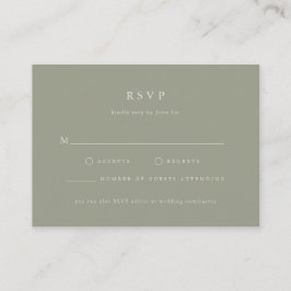 Cartão De Informações Serif Elegant Sage Green Wedding RSVP