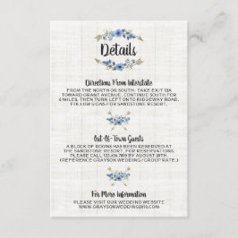 Cartão De Informações Setas Rústicas Boho e Detalhes Florais / Instruçõe
