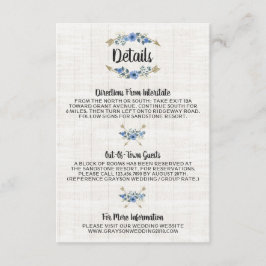 Cartão De Informações Setas Rústicas Boho e Detalhes Florais / Instruçõe
