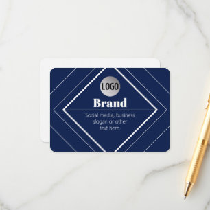 Cartão De Informações Seu Logotipo e Design Moderno Personalizável Azu