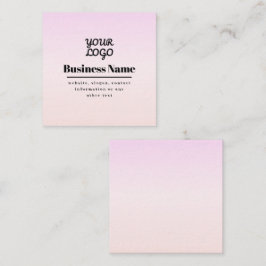 Cartão De Informações Seu logotipo e texto | Pink & Peach Ombre