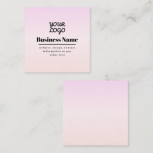Cartão De Informações Seu logotipo e texto   Pink & Peach Ombre