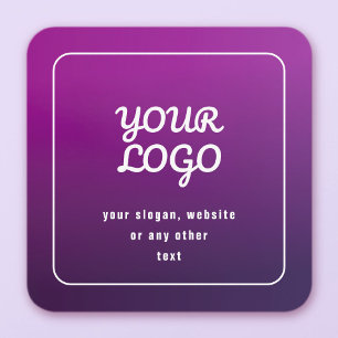 Cartão De Informações Seu Logotipo & Estilo Ombre Roxo Claro ao Escuro