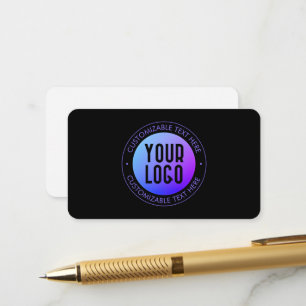 Cartão De Informações Seu Logotipo & Moderno Gradiente Ombre Azul e Roxo