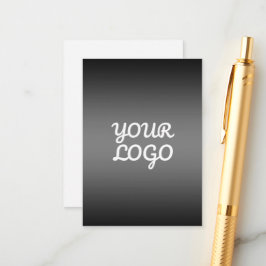 Cartão De Informações Seu logotipo & Moderno Ombre Simples | Cinza Escur