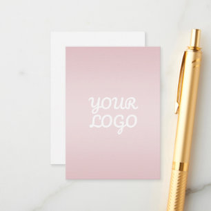 Cartão De Informações Seu Logotipo & Ombre Rosa Blush Moderno e Elegante
