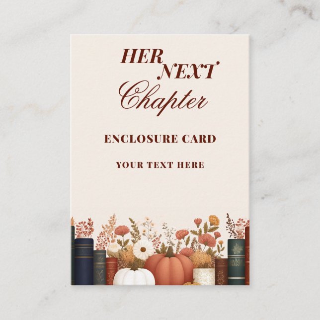 Cartão De Informações Seu Próximo Capítulo Tema Do Livro Favorito Do Chá (Frente)