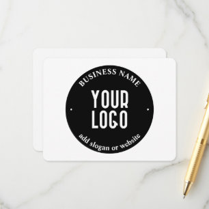 Cartão De Informações Seu Texto & Logotipo Carregado Preto e Branco Ed