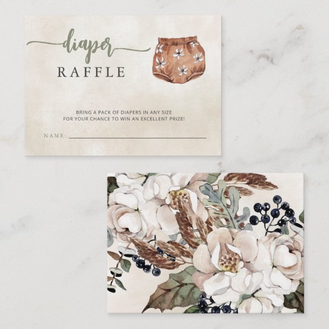 Cartão De Informações Sexo Carimbo de Fralda de Boho Neutro (Frente/Verso)