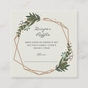 Cartão De Informações Sexo Geométrico Fralda Neutra Chá de fraldas Raffl