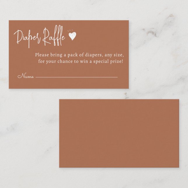 Cartão De Informações Sexo Mínimo Simples Raffle Fralda Neutra (Frente/Verso)